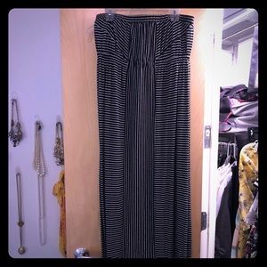 Black and White striped maxi